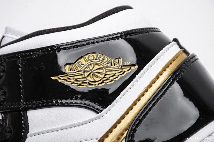 Mid Jordan Gold 1   852542-007 Patent Black White 0322